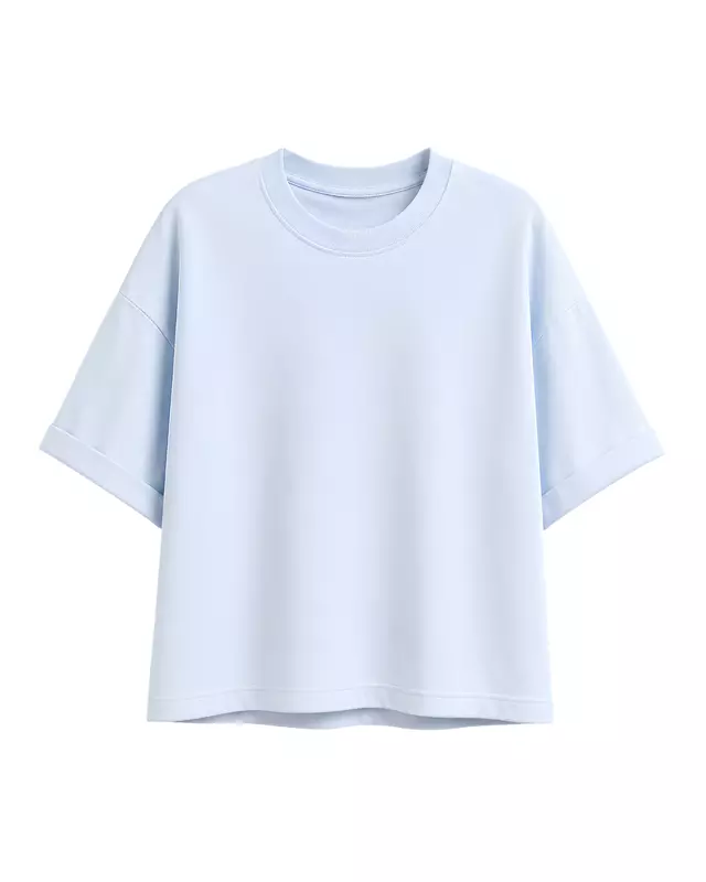 Oversized Cropped Basic T-Shirt
