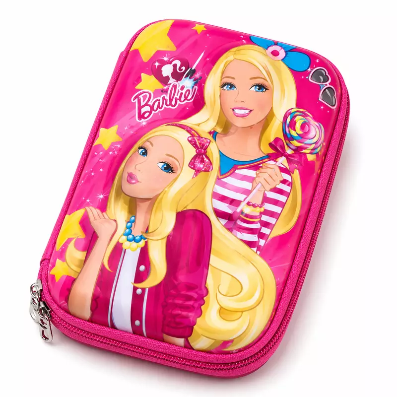 3D Barbie Theme Double Zipper Pencil Pouch for Girls | Hard Shell EVA Stationery Case