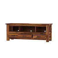 Industrial Rattan & Mixed Wood Sideboard | Eclectic Media Console