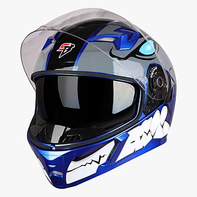 STEELBIRD SBA-21 ISS BORN READY MATT Y.BLUE C/V (L) (LONG CHEEKPAD)