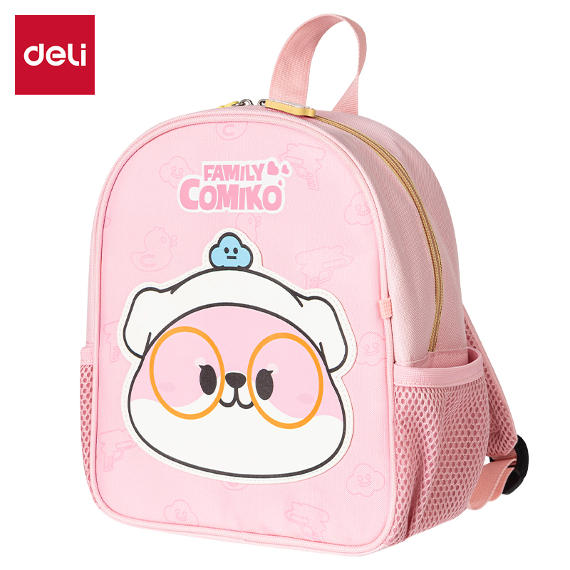 DELI H995 COMIKO OXFORD SCHOOL BACKPACK PINK 250*220*80mm