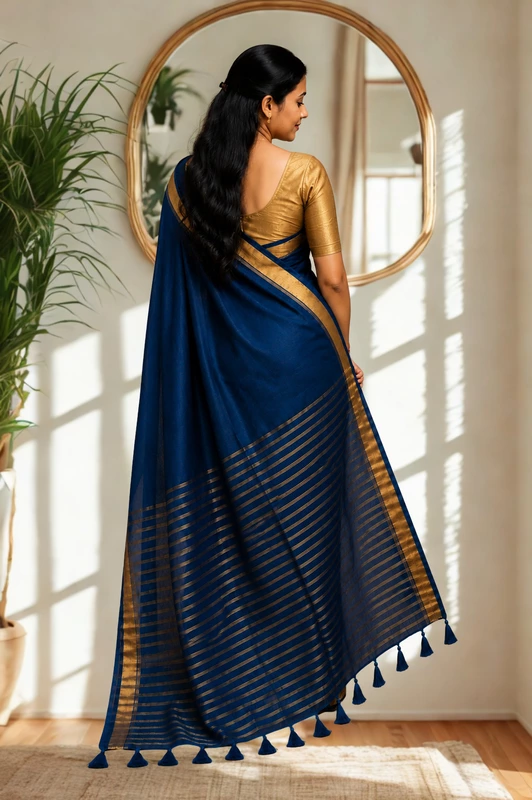 Mul Cotton Teal Blue Stripe