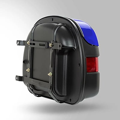 STUDDS SIDE BOX CRUISER WITH MAIN FRAME WITH UNIVERSAL FITMENT CLAMPS (RIGHT) FLAME BLUE