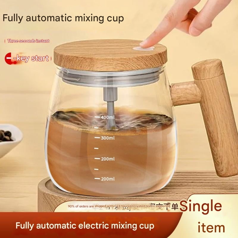ELECTRIC AUTOMATIC COFFEE EGG BEVERAGE MILK STIRRING GLASS CUP