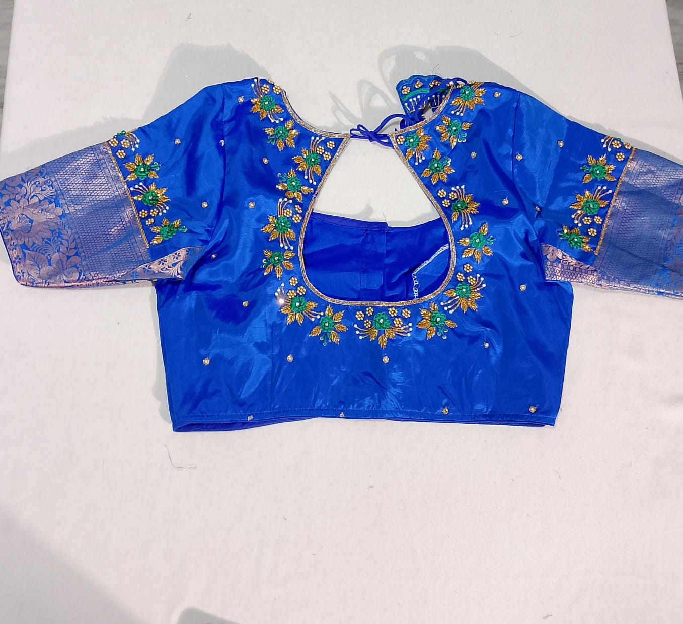 N195: Ready To Ship Beautiful Sequence Work Saree With Stitched Blouse