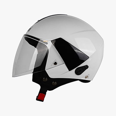 STEELBIRD SBH-5 TRIPLE NINE GLOSSY WHITE C/V 580 MM