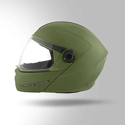 STUDDS NINJA ELITE MILITARY GREEN WITH CARBON STRIP C/V (XL)