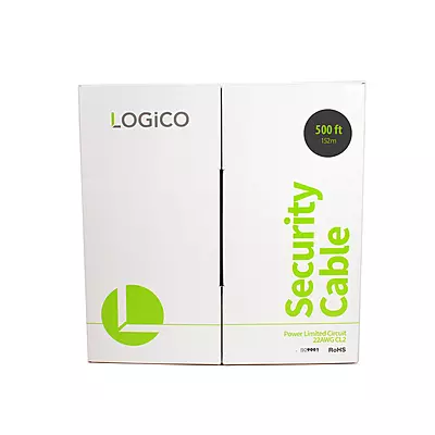 SECURITY CABLE 22/6 CCA STRANDED SHIELDED 500FT WHITE