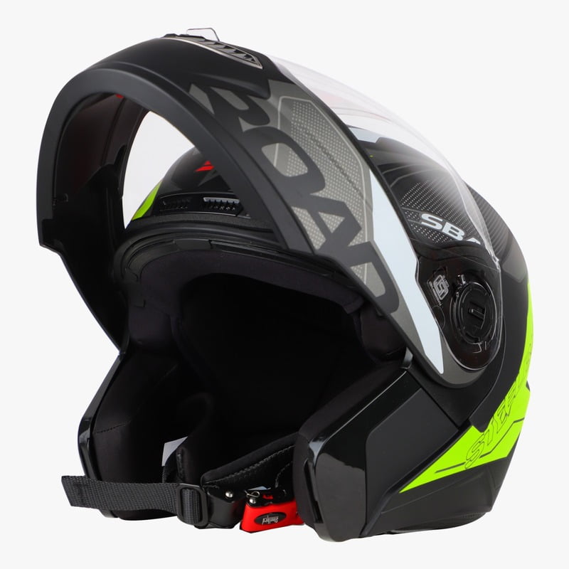 STEELBIRD SBA-7 ROAD MATT BLACK/NEON C/V (M)