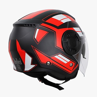 STEELBIRD SBH-31 DRX ISS PACE GLOSSY BLACK/RED C/V (L)