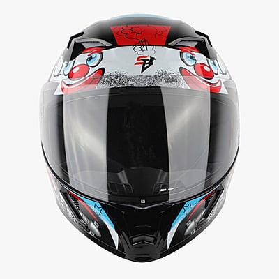 STEELBIRD SBA-21 COMIC GLOSSY BLACK/WHITE C/V (L)