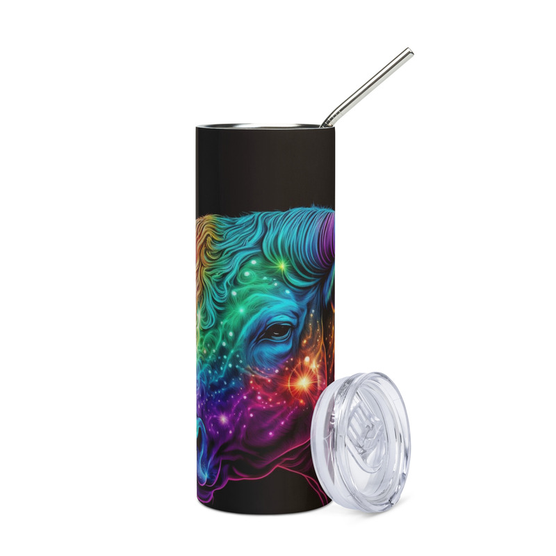 Taurus Zodiac Sign Skinny Tumbler – Vibrant Sublimated Astrology Drinkware