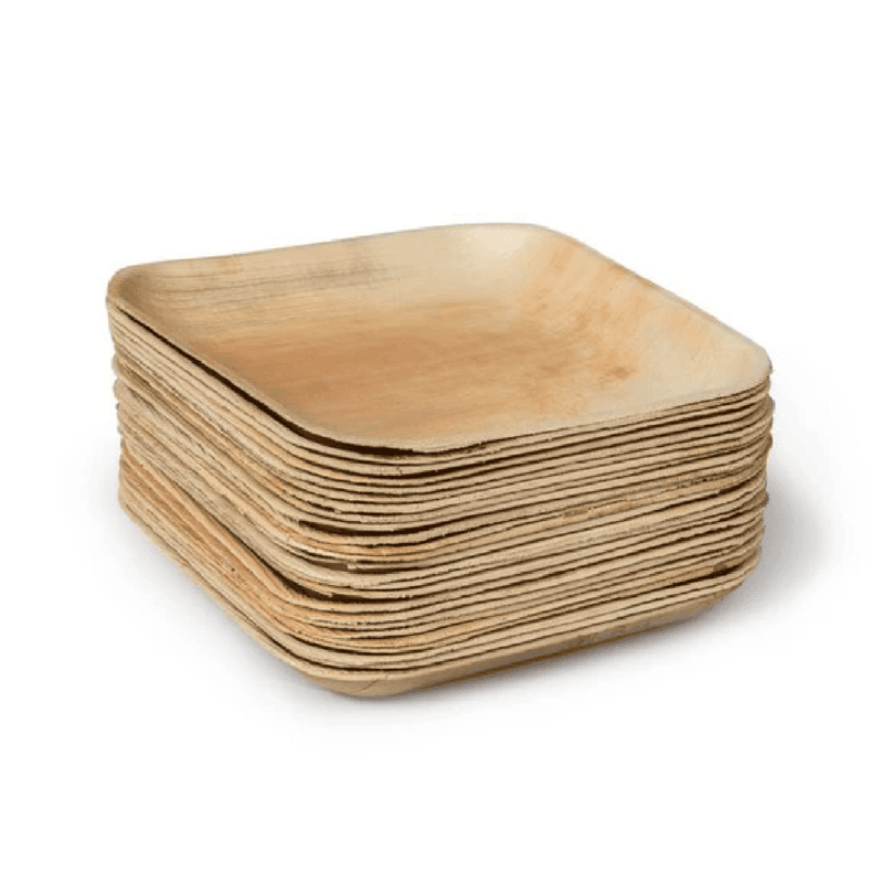 Nature Palm Leaf Plates Disposable I 9" Inch Square I 25 Plates I Biodegradable & Compostable plates for Weddings, Parties| Eco-Friendly, Bamboo plates like better than paper & plastic plates