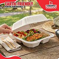 9x9x2 Degradable PP Reserve Tray 4/50- 3C PP White