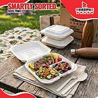 9x9x2 Degradable PP Reserve Tray 4/50- 3C PP White