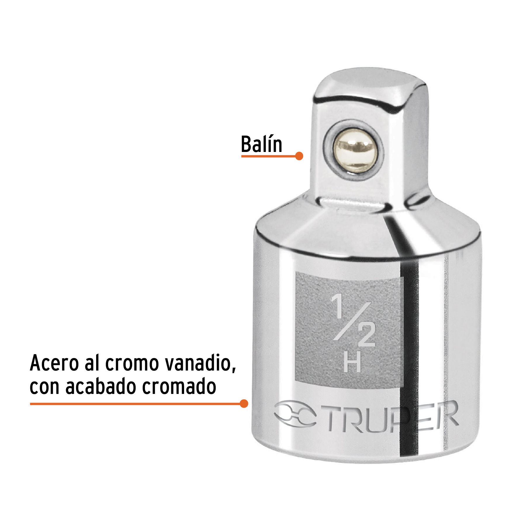 Adaptador para matraca de cuadro 1/2' a cuadro 3/8' - A-5254 / 13422