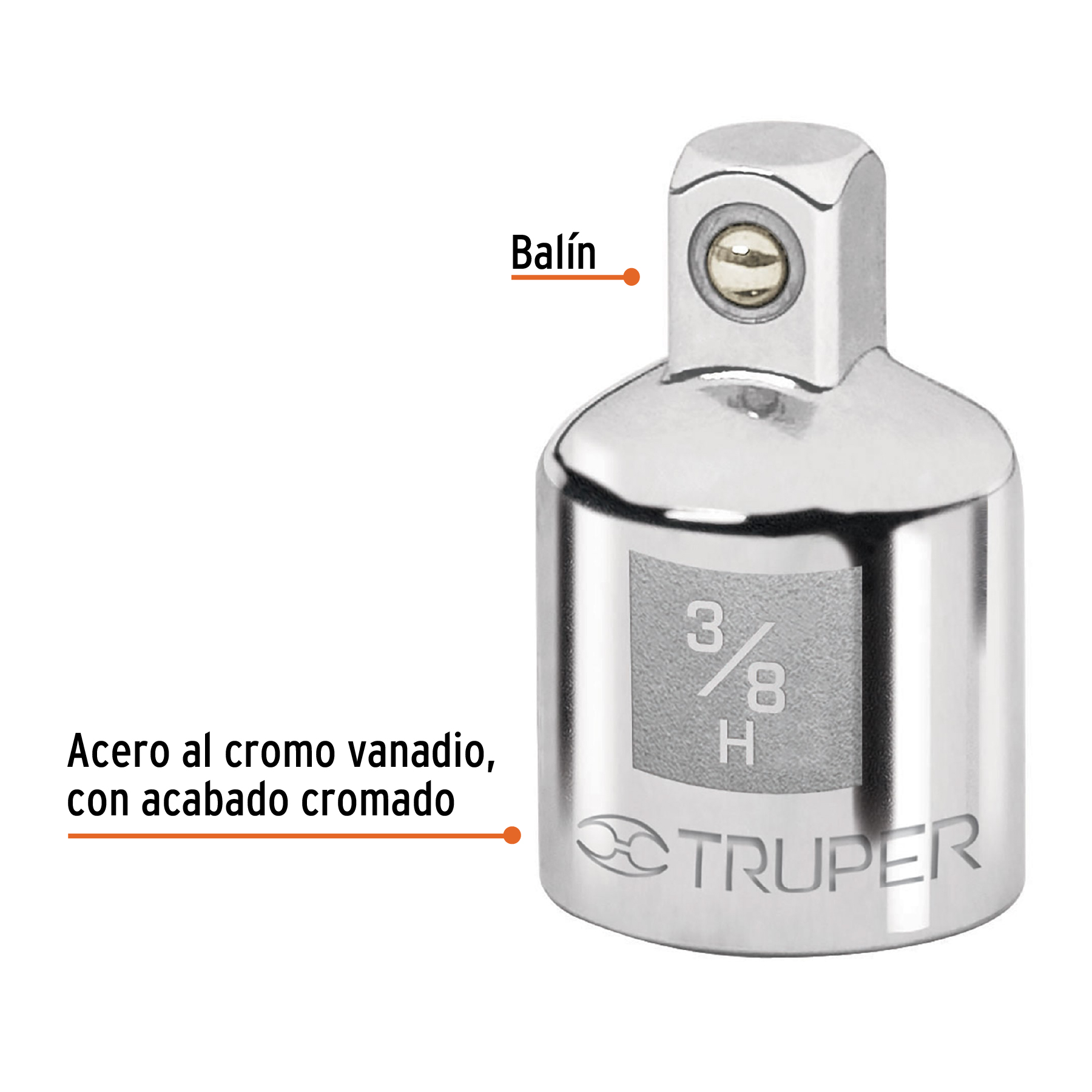 Adaptador para matraca de cuadro 3/8' a cuadro 1/4' - A-5255 / 13423