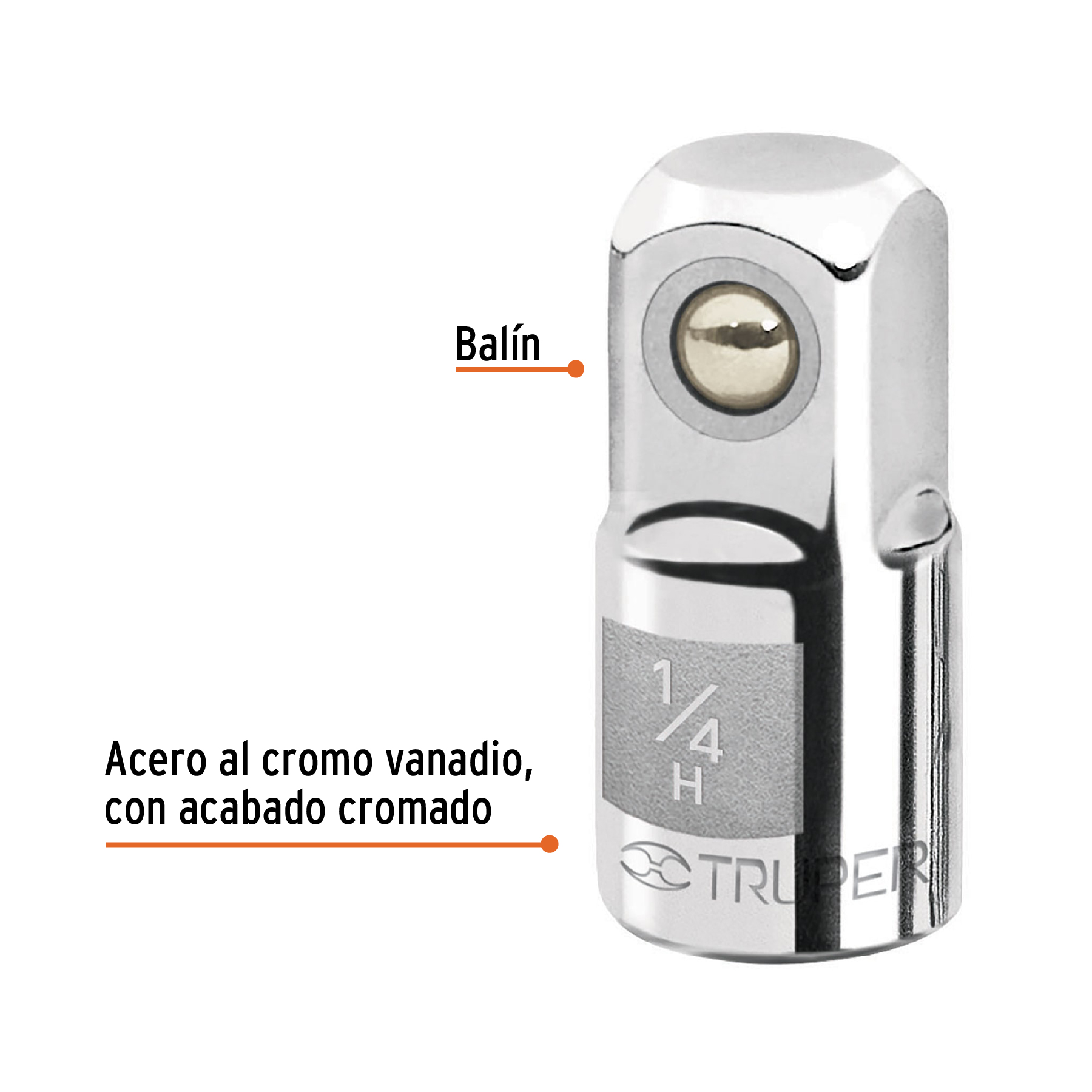 Adaptador para matraca de cuadro 1/4' a cuadro 3/8' - A-5256 / 13417