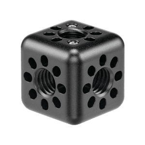 Wooden Camera Accessory Cube (3/8"-16) - 3/8"-16 Holes, 1/4"-20 Screw