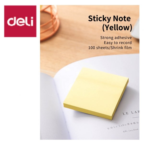 DELI A003 STICKUP NOTES 3x3 YELLOW 100s