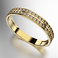 ANILLO DOBLE MEDIO SIN FIN PAVEE PIEDRAS REDONDAS (MOD. A004D)