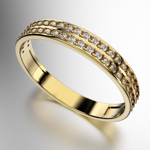 ANILLO DOBLE MEDIO SIN FIN PAVEE PIEDRAS REDONDAS (MOD. A004D)