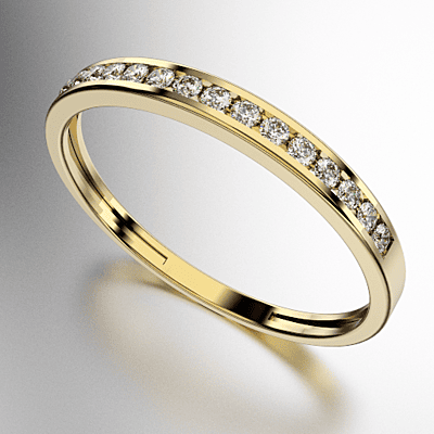 ANILLO MEDIO SIN FIN CON BRILLANTES 10 PUNTOS (1.25MM) - (MOD. A006)