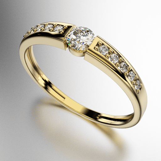 ANILLO BRILLANTE CENTRAL REDONDO ENGARCE DESNUDO (3MM) COSTADOS CON BRILLANTE REDONDO (1.25MM), 20 PUNTOS (MOD. A017) ANILLO BRILLANTE CENTRAL REDONDO ENGARCE DESNUDO (3MM) COSTADOS CON BRILLANTE REDONDO (1.25MM), 20 PUNTOS (MOD. A017)