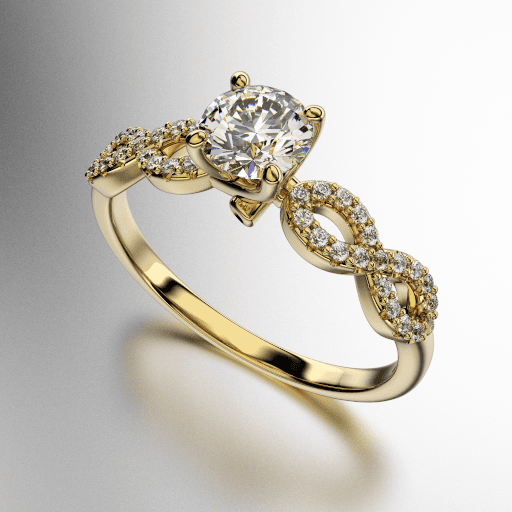 ANILLO SOLITARIO COSTADO INFINITO/OCHITO ENGARCE PAVEE (MOD. A020) ANILLO SOLITARIO COSTADO INFINITO/OCHITO ENGARCE PAVEE (MOD. A020)