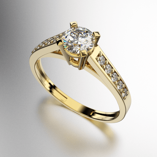 ANILLO SOLITARIO COSTADO CON PIEDRAS REDONDAS (MOD. A021) ANILLO SOLITARIO COSTADO CON PIEDRAS REDONDAS (MOD. A021)