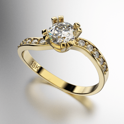 ANILLO SOLITARIO ONDITA COSTADO CON PIEDRAS REDONDAS (MOD. A038) ANILLO SOLITARIO ONDITA COSTADO CON PIEDRAS REDONDAS (MOD. A038)