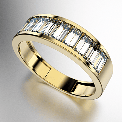 ANILLO MEDIO SIN FIN BAGUETTE  (MOD. A043)