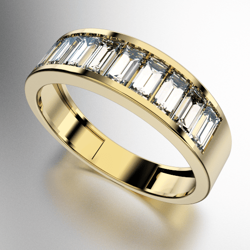 ANILLO MEDIO SIN FIN BAGUETTE  (MOD. A043)