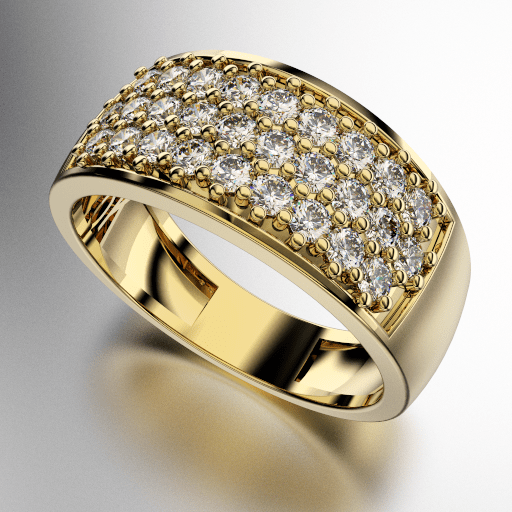 ANILLO ENGARCE PAVE TRES HILERAS CON PIEDRAS REDONDAS (MOD. A053) ANILLO ENGARCE PAVE TRES HILERAS CON PIEDRAS REDONDAS (MOD. A053)