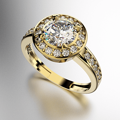 ANILLO HALO CON PIEDRAS REDONDAS (MOD. A055)