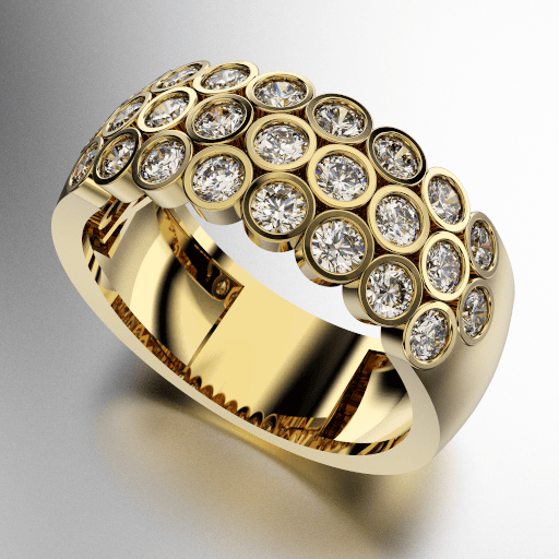 ANILLO TRIPLE MEDIO SIN FIN ENGARCES VIROLA CON PIEDRAS REDONDAS (MOD. A060) ANILLO TRIPLE MEDIO SIN FIN ENGARCES VIROLA CON PIEDRAS REDONDAS (MOD. A060)