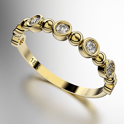 ANILLO CON BOLITAS Y ENGARCES VIROLA CON PIEDRAS REDONDAS (MOD. A076)