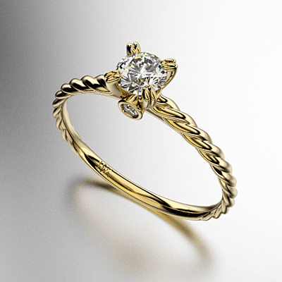ANILLO SOLITARIO CUERPO TRENZADO CON UNA PIEDRA EN CADA LATERAL (MOD. A080) ANILLO SOLITARIO CUERPO TRENZADO CON UNA PIEDRA EN CADA LATERAL (MOD. A080)