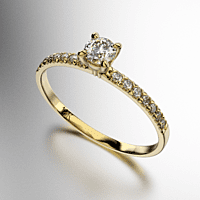 ANILLO SOLITARIO CON BRILLANTE 35 PUNTOS PIEDRA CENTRAL (3.5MM) Y ENGARCE PAVEE A LOS COSTADOS (1.25MM) - (MOD. A082) ANILLO SOLITARIO CON BRILLANTE 35 PUNTOS PIEDRA CENTRAL (3.5MM) Y ENGARCE PAVEE A LOS COSTADOS (1.25MM) - (MOD. A082)