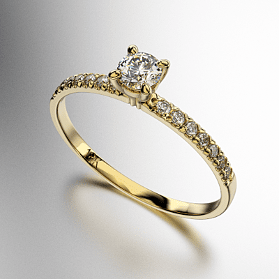 ANILLO SOLITARIO CON BRILLANTE 35 PUNTOS PIEDRA CENTRAL (3.5MM) Y ENGARCE PAVEE A LOS COSTADOS (1.25MM) - (MOD. A082) ANILLO SOLITARIO CON BRILLANTE 35 PUNTOS PIEDRA CENTRAL (3.5MM) Y ENGARCE PAVEE A LOS COSTADOS (1.25MM) - (MOD. A082)