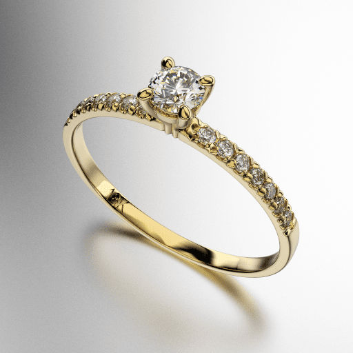 ANILLO SOLITARIO CON BRILLANTE 35 PUNTOS PIEDRA CENTRAL (3.5MM) Y ENGARCE PAVEE A LOS COSTADOS (1.25MM) - (MOD. A082) ANILLO SOLITARIO CON BRILLANTE 35 PUNTOS PIEDRA CENTRAL (3.5MM) Y ENGARCE PAVEE A LOS COSTADOS (1.25MM) - (MOD. A082)