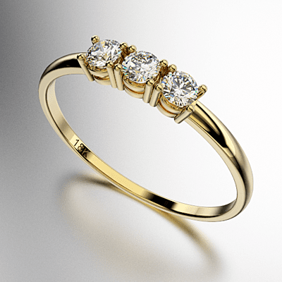 ANILLO TRICILLO PIEDRAS REDONDAS (MOD. A088)