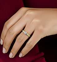 ANILLO SOLITARIO ENGARCE DESNUDO CON TRES PIEDRAS DE CADA COSTADO (MOD. A090)