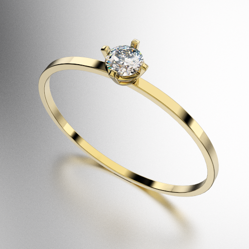 ANILLO SOLITARIO SUPER LIVIANO CON GRIFAS CON BRILLANTES (MOD. A096)