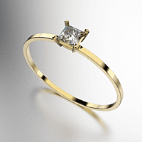 ANILLO SOLITARIO SUPER LIVIANO CON GRIFAS PIEDRA REDONDA (MOD. A099)