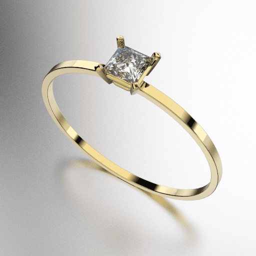 ANILLO SOLITARIO SUPER LIVIANO CON GRIFAS PIEDRA REDONDA (MOD. A099)