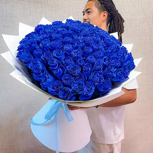 101 Royal Blue Roses Grand Luxury Bouquet