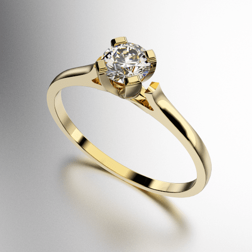 ANILLO SOLITARIO CON CUATRO GRIFAS PIEDRA REDOMDA DE 4.5MM (MOD. A101)