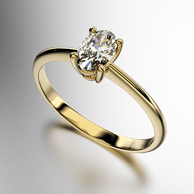 ANILLO SOLITARIO CON CUATRO GRIFAS PIEDRA OVAL (MOD. A103) ANILLO SOLITARIO CON CUATRO GRIFAS PIEDRA OVAL (MOD. A103)