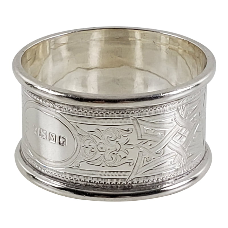 Engraved Napkin Ring English Sterling Sheffield 1879 Engraved Napkin Ring English Sterling Sheffield 1879